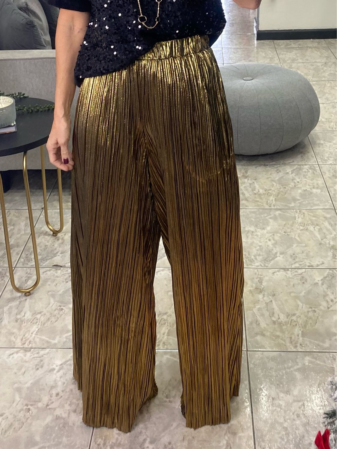 Metallic Gold Flare Pant