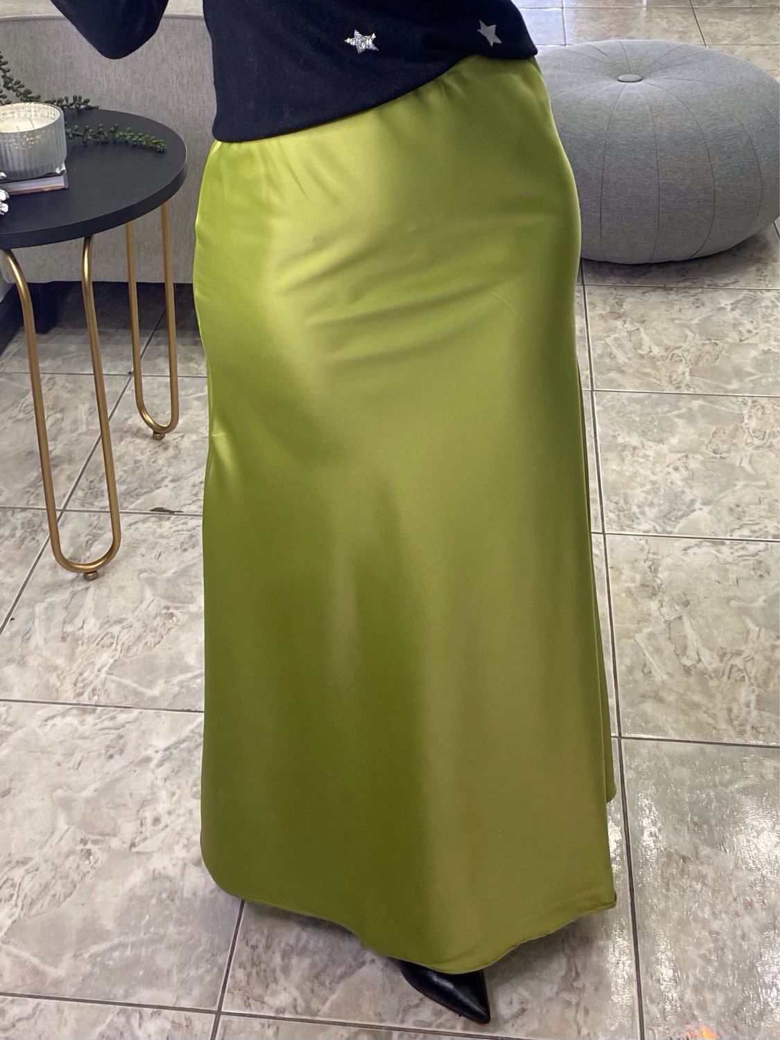 Kiwi Satin Skirt