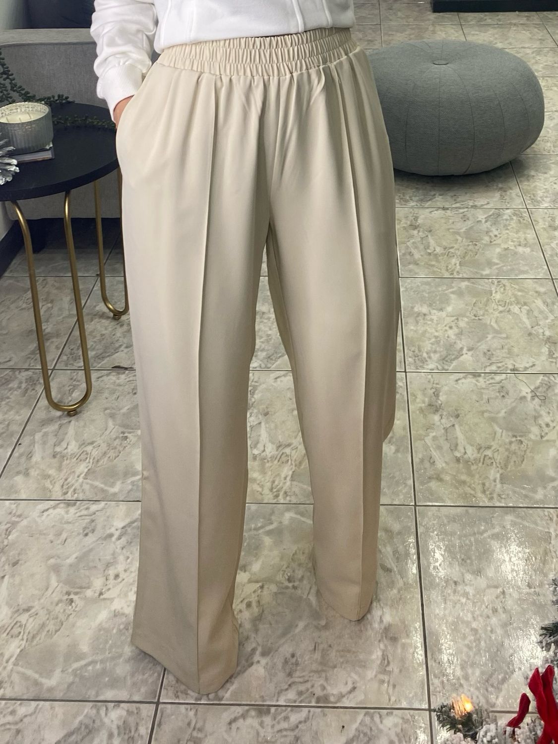 Cream Beige Pants