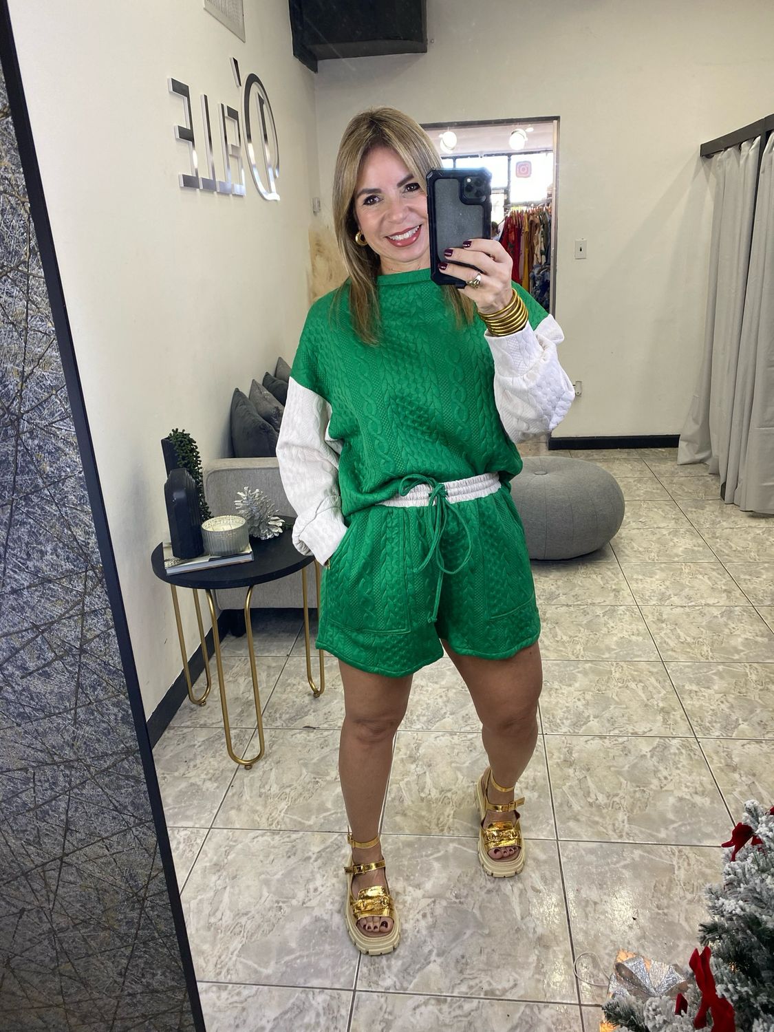 Green Longsleeve Knit Dress