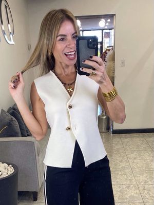 Cream, Taupe Or Black Sweater Vest