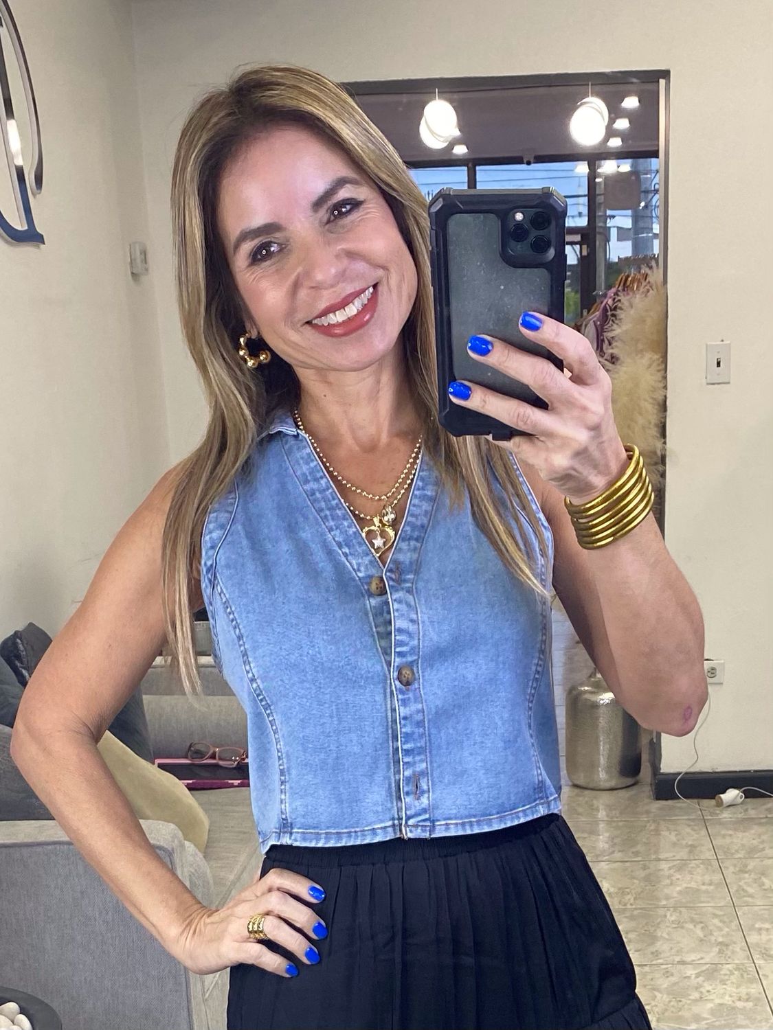 Light Blue Denim Vest