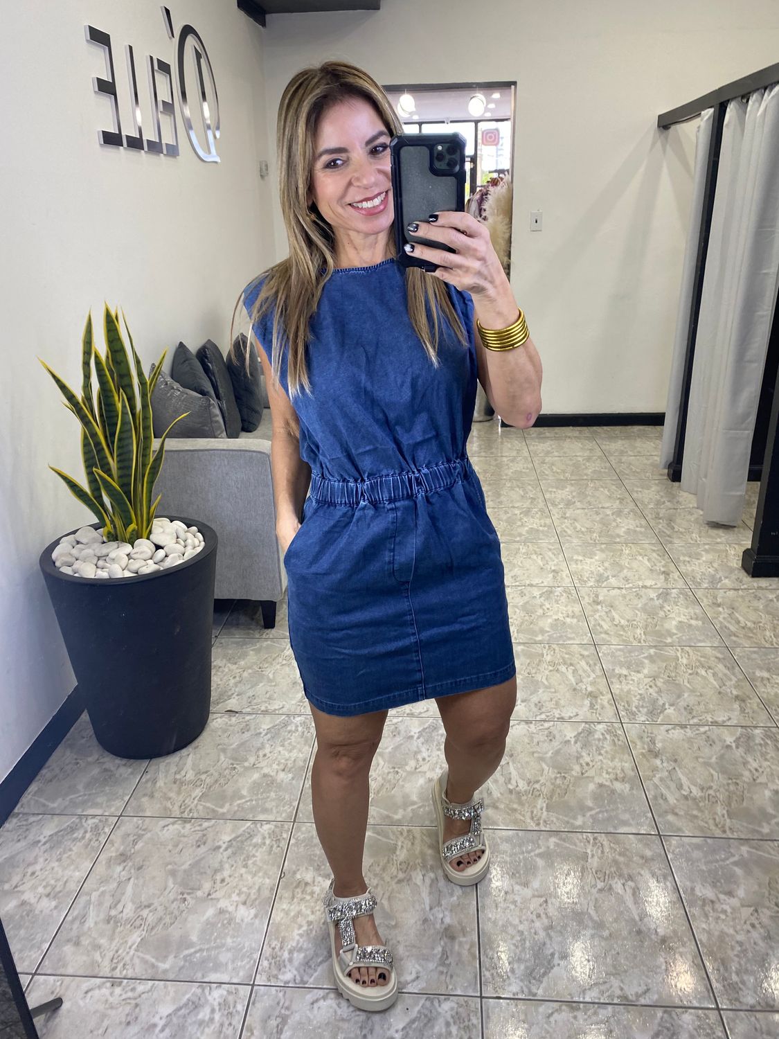 Dark Denim Or Medium Denim Short Dress