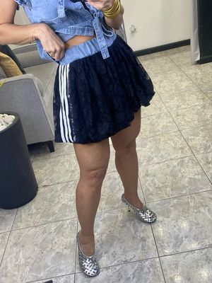 Black Lace Detail Bubble Skirt