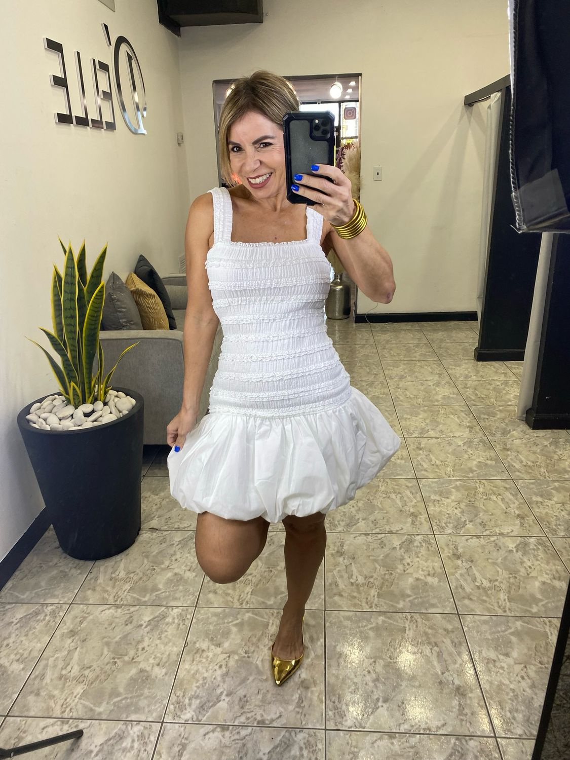 Off White Lace Bodycon Bubble Dress