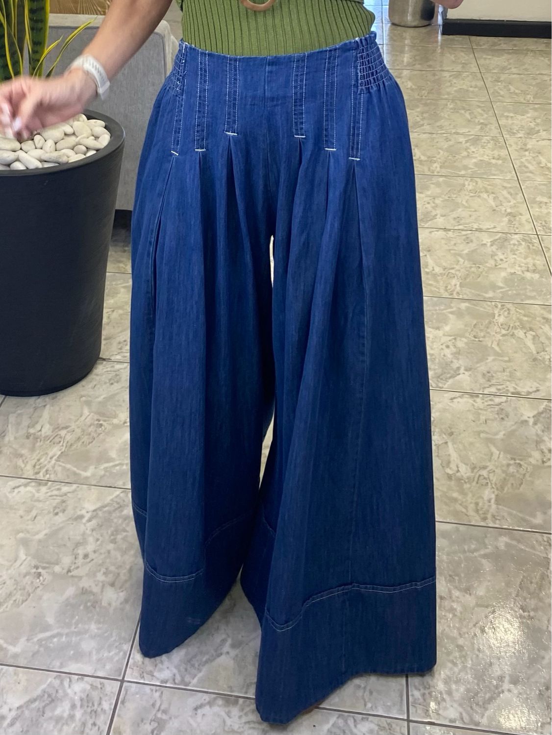 Dark Denim Blue Pants