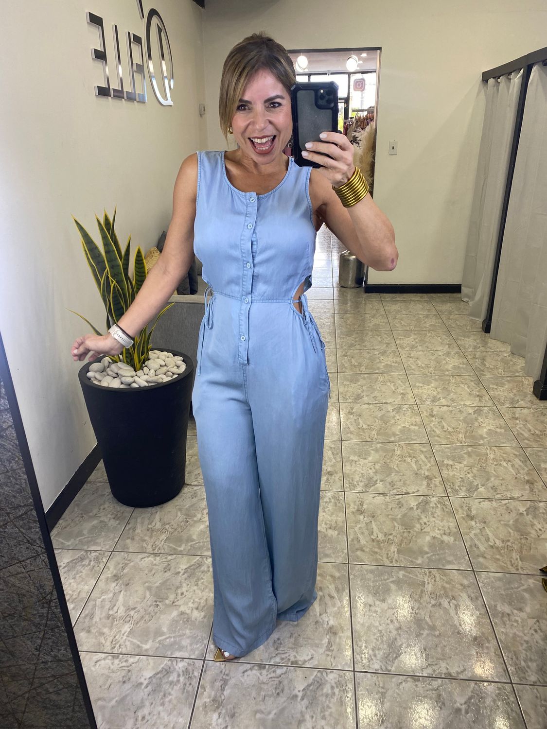 Light Blue Casual Jumpsuit