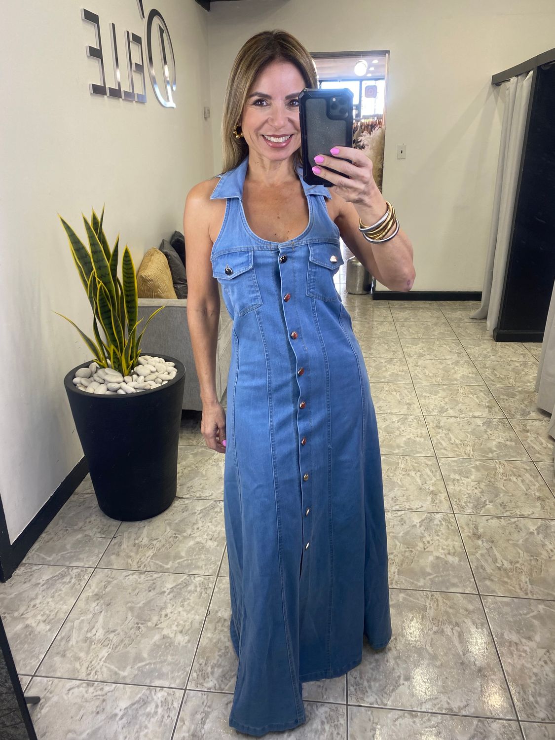 Denim Blue Maxi Dress