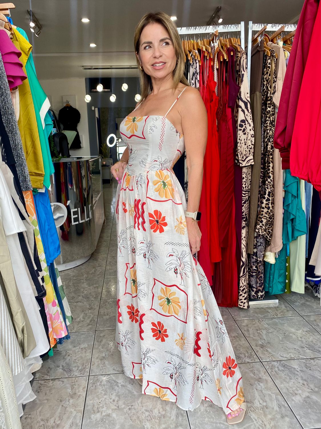 White Multi Happy Vibe Maxi Dress