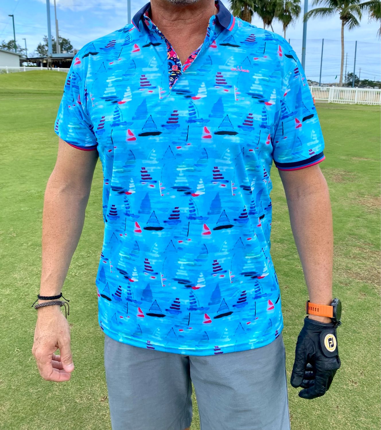 Pink/Blue Golf Top