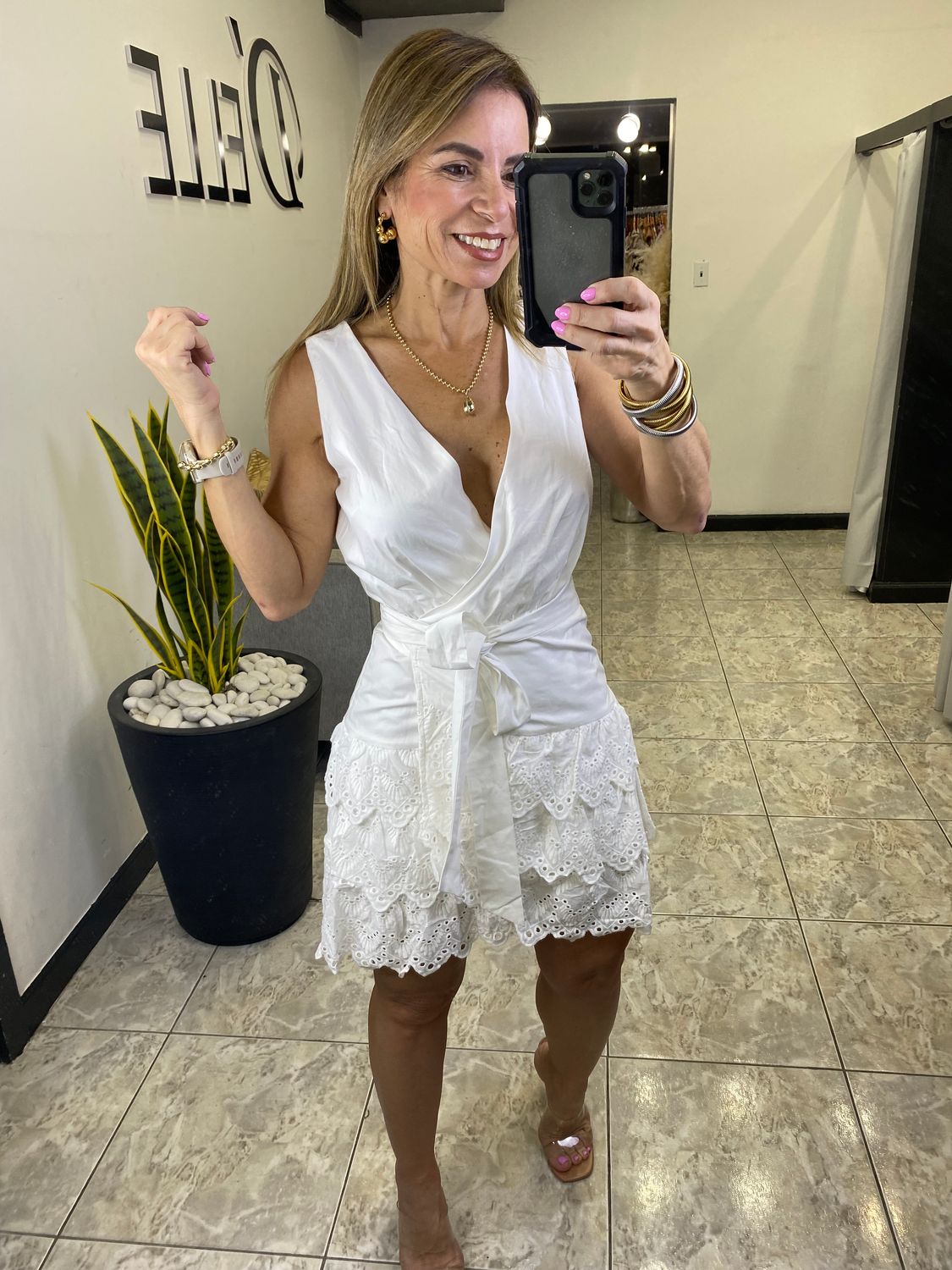 White Wrap Around Dress