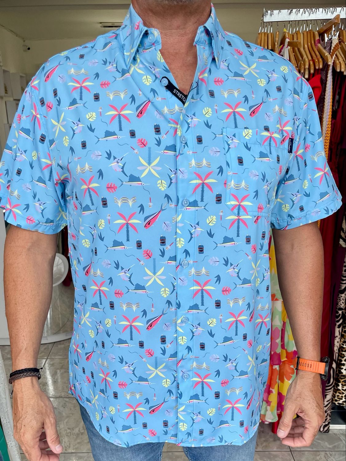 Palm Marlin Fishing Men Top