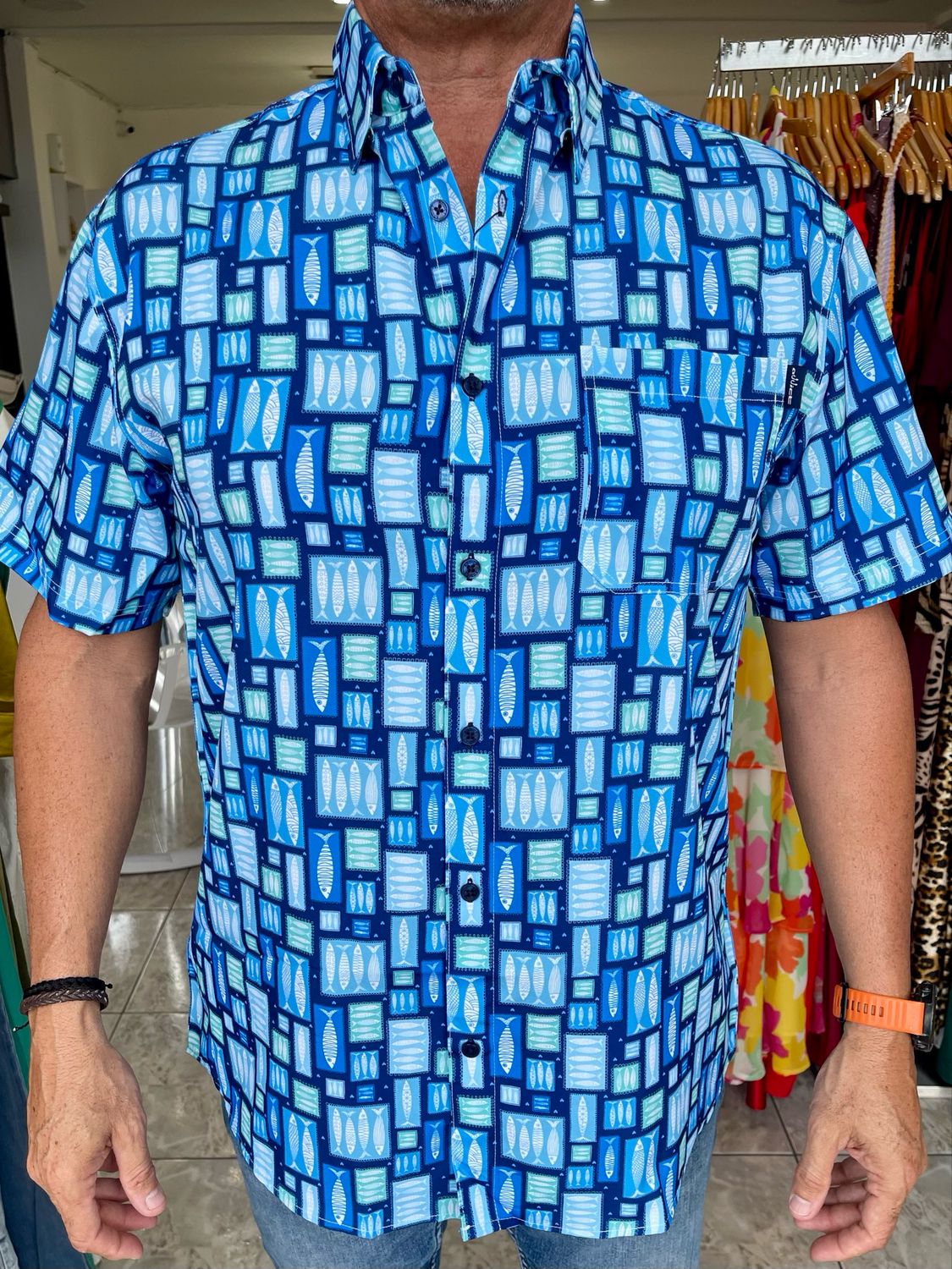 Sardin Blue Colorblock Men Top