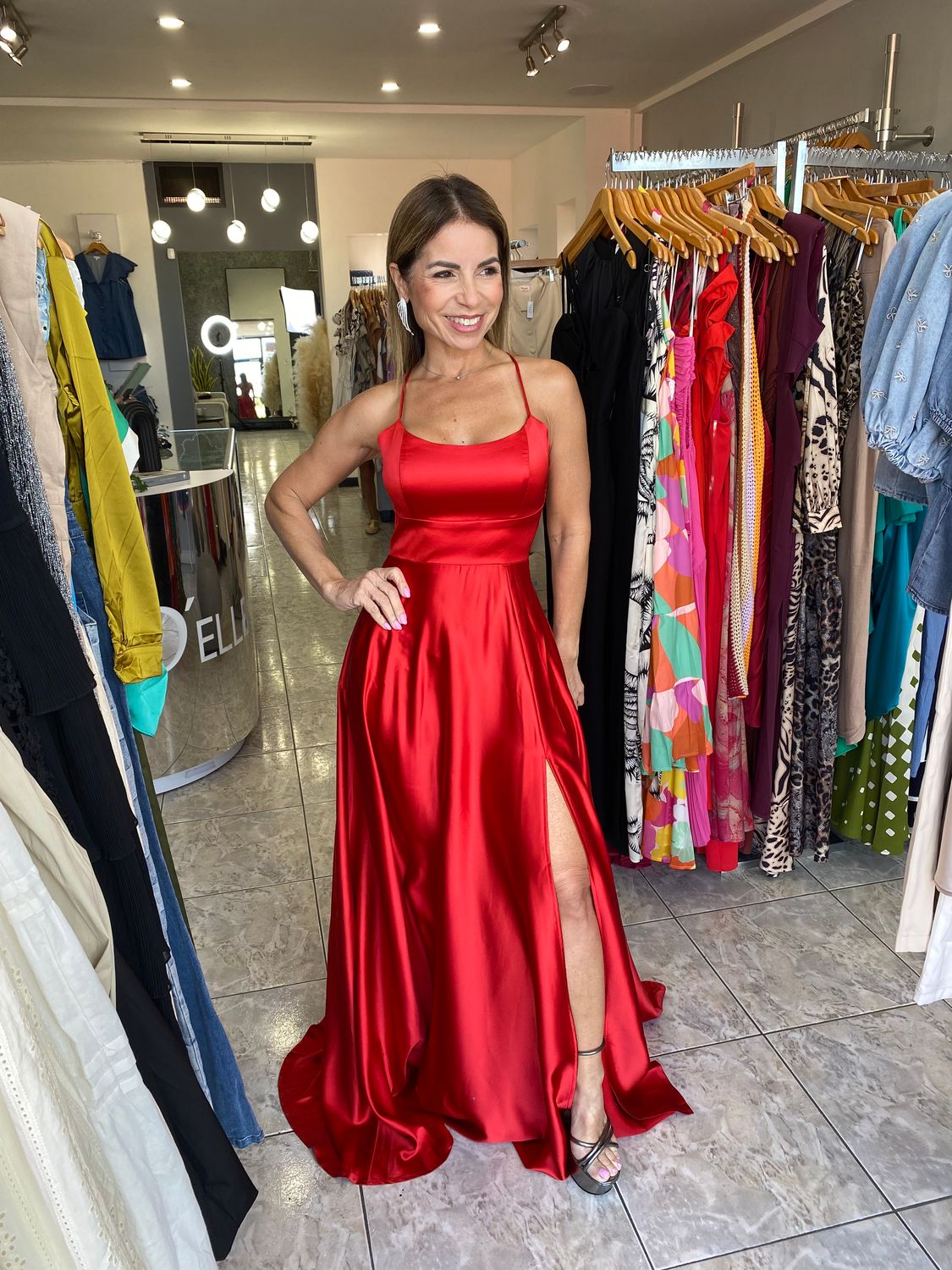 Red Cross Back Dress