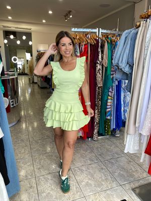 Mint Green Ruffle Romper