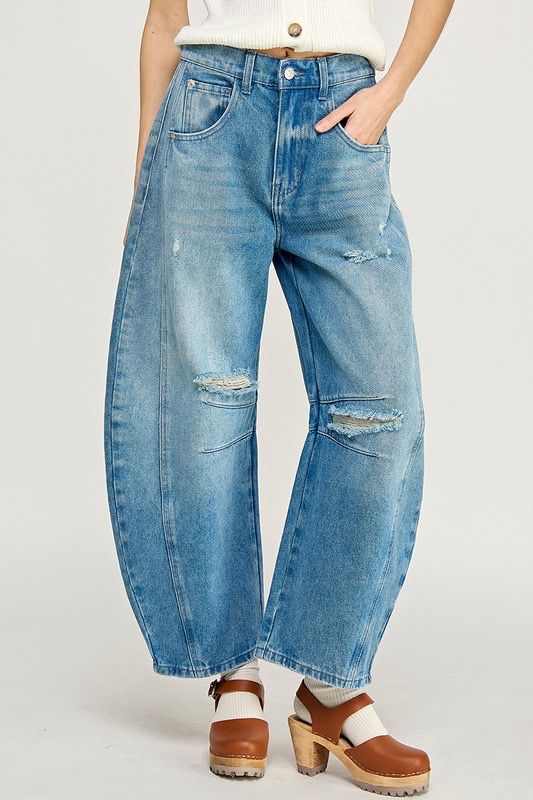 Washed Barrel Jeans