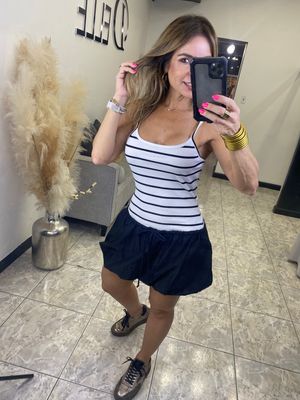 Black Or Pink Stripe Dress