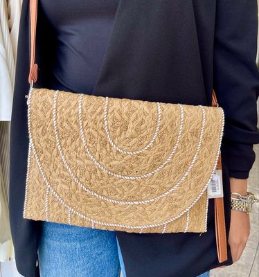 Straw Envelope Hand Bag