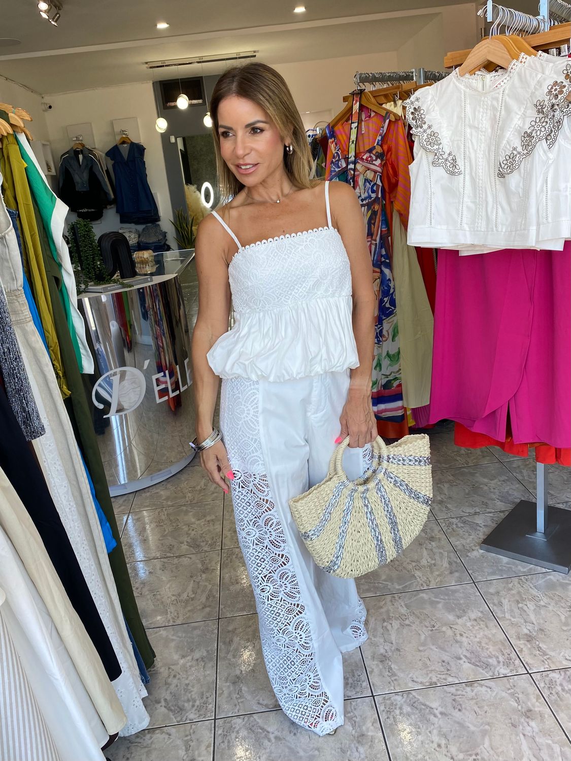 White Eyelet Detail Set