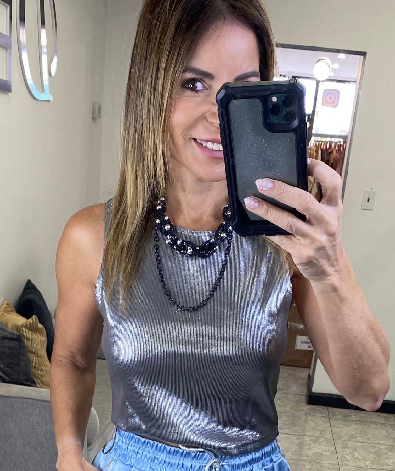 Metallic Tan Top