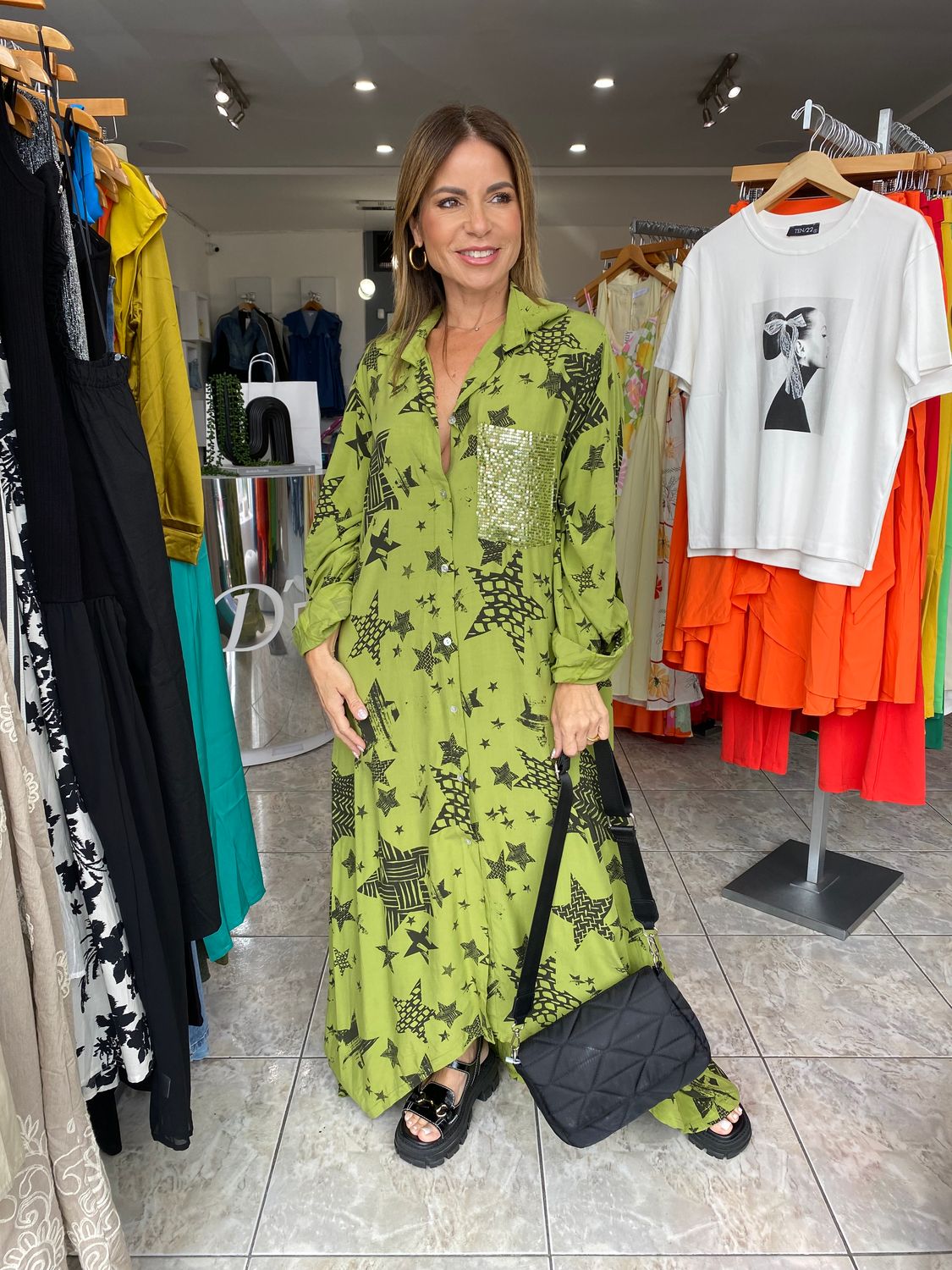Olive Green Shirt Dress