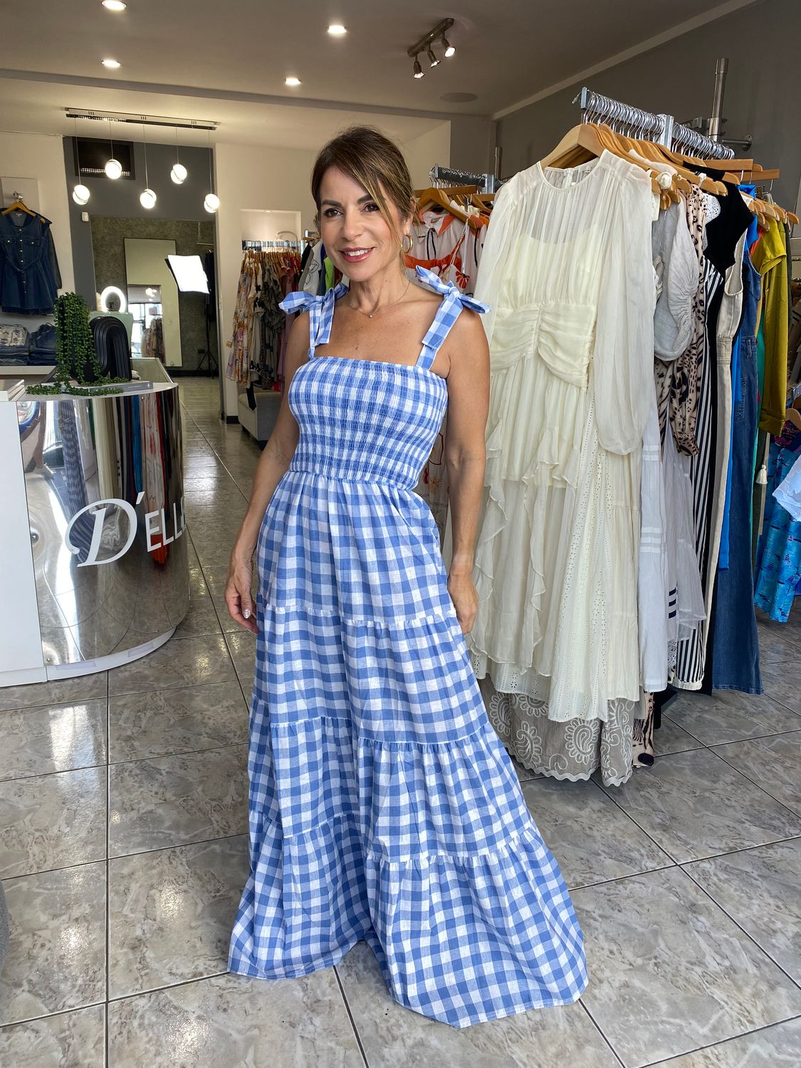 Picnick Blue Maxi Dress