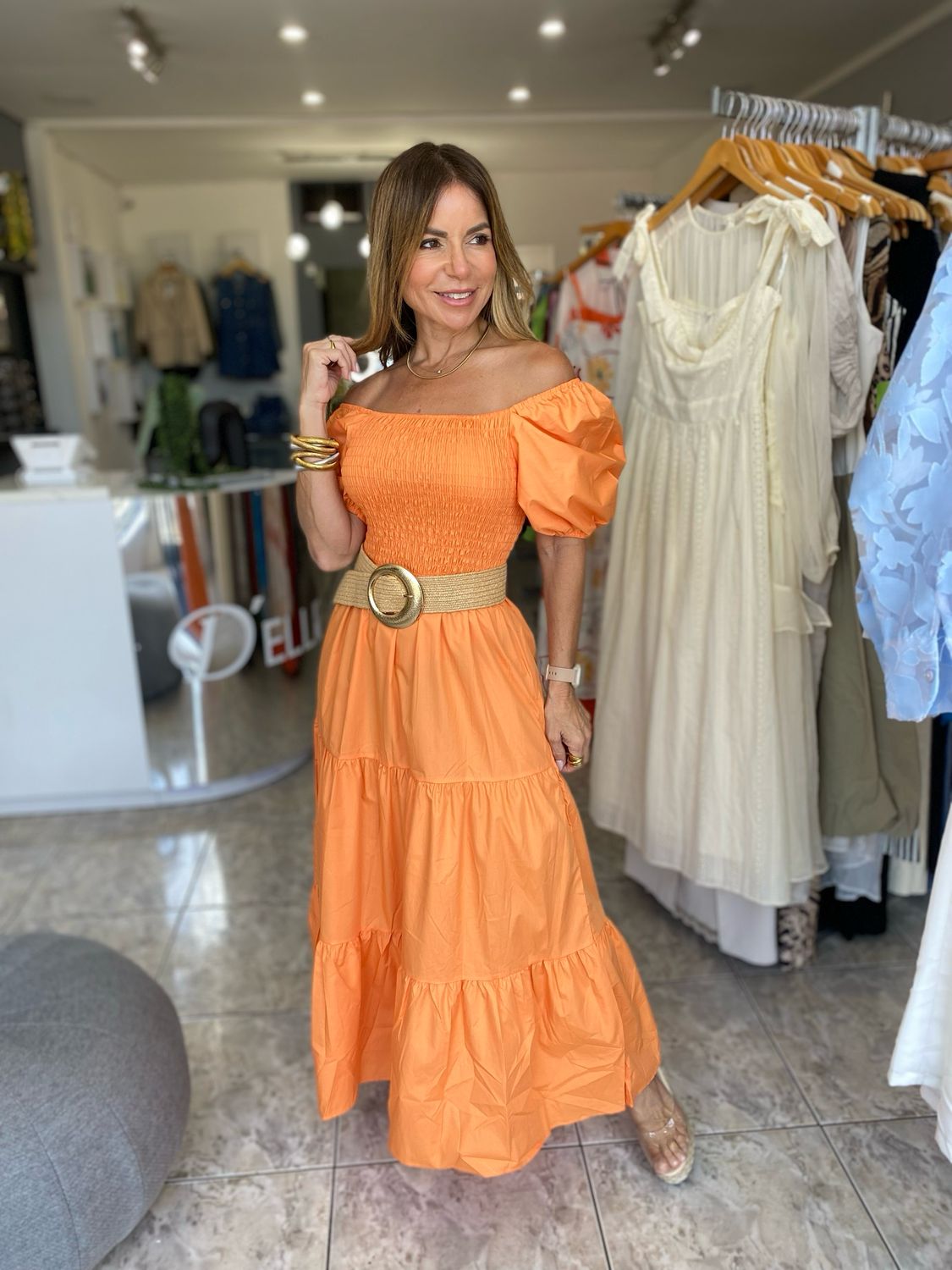 Orange Midi Dress