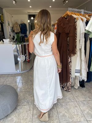White Cherry Detail Skirt Set