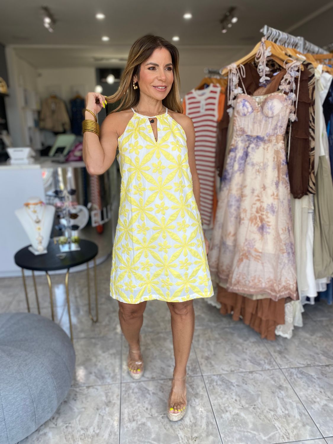 Yellow Embroidered Dress