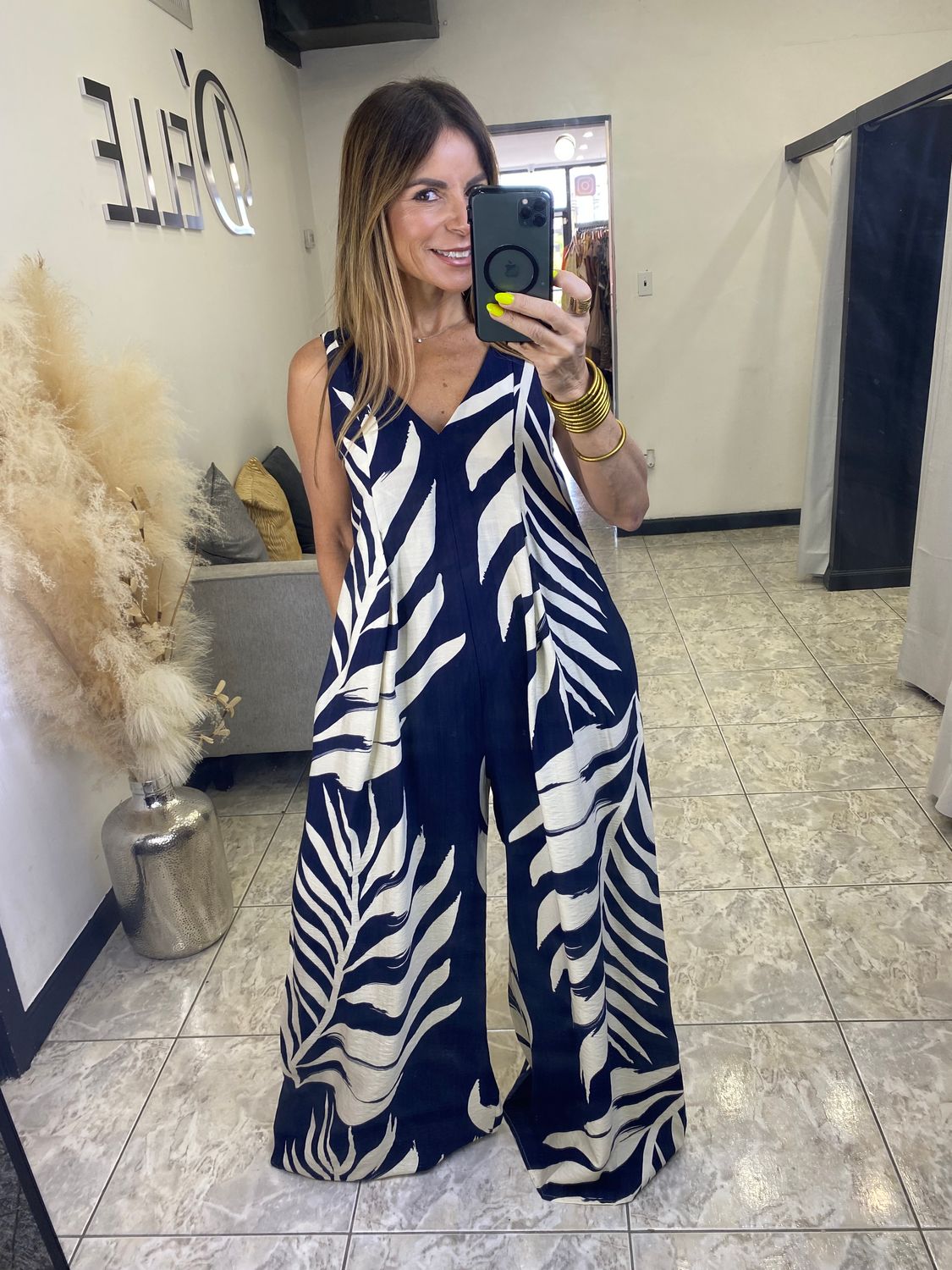 Ivory Navy Jumpsuit