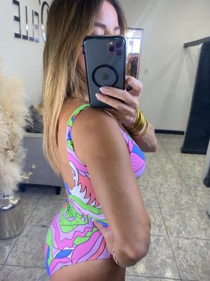 Multi Purple One Piece Swimwear