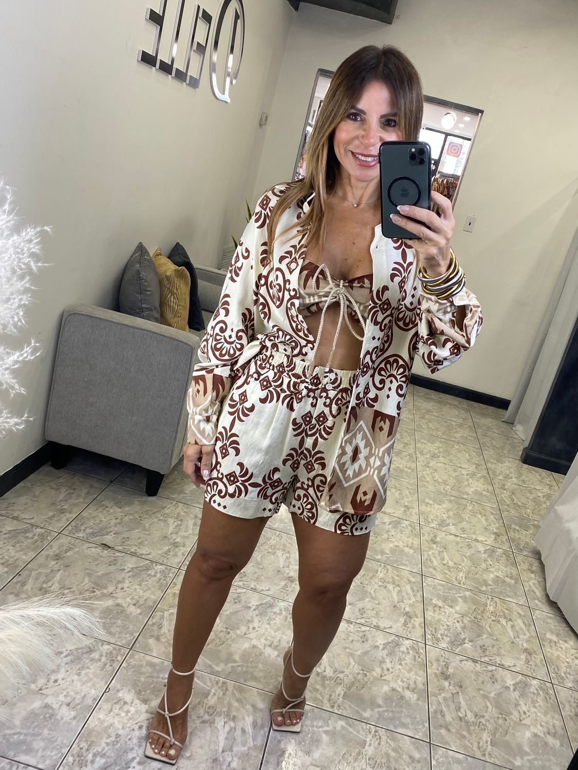 Brown Tribal 3 Piece Set