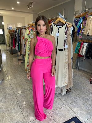 Fucshia Cut Out Jumpsuit 
