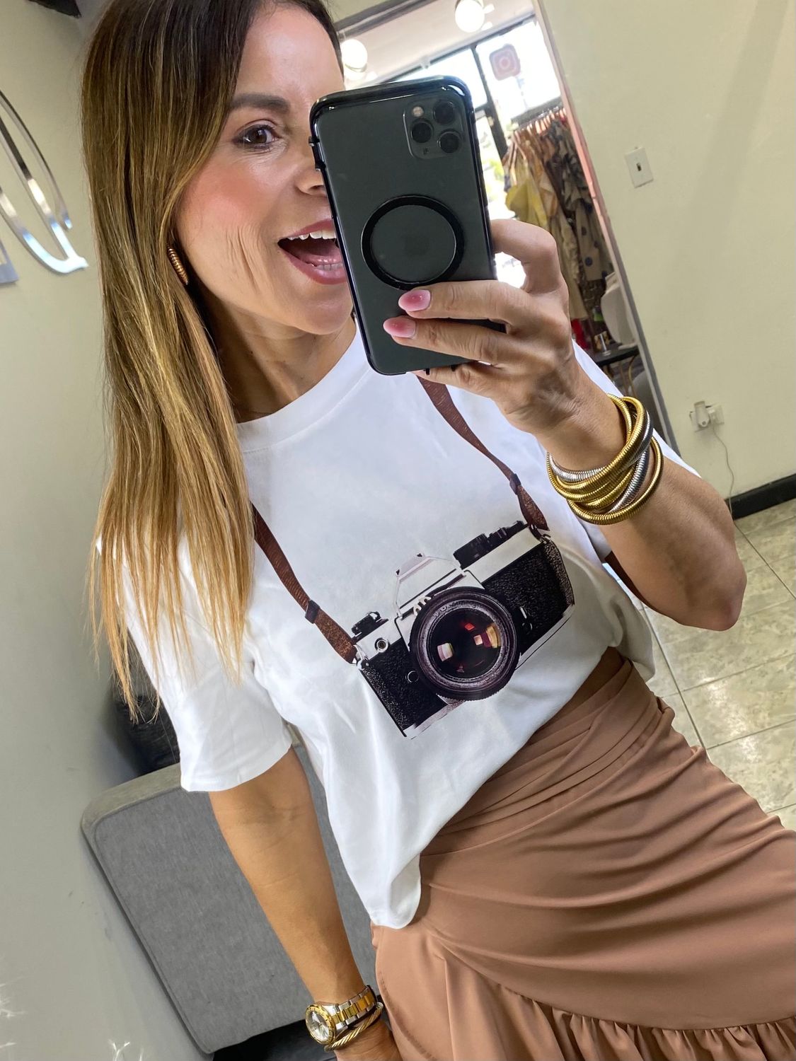 White Or Mocha Beige Camara Top