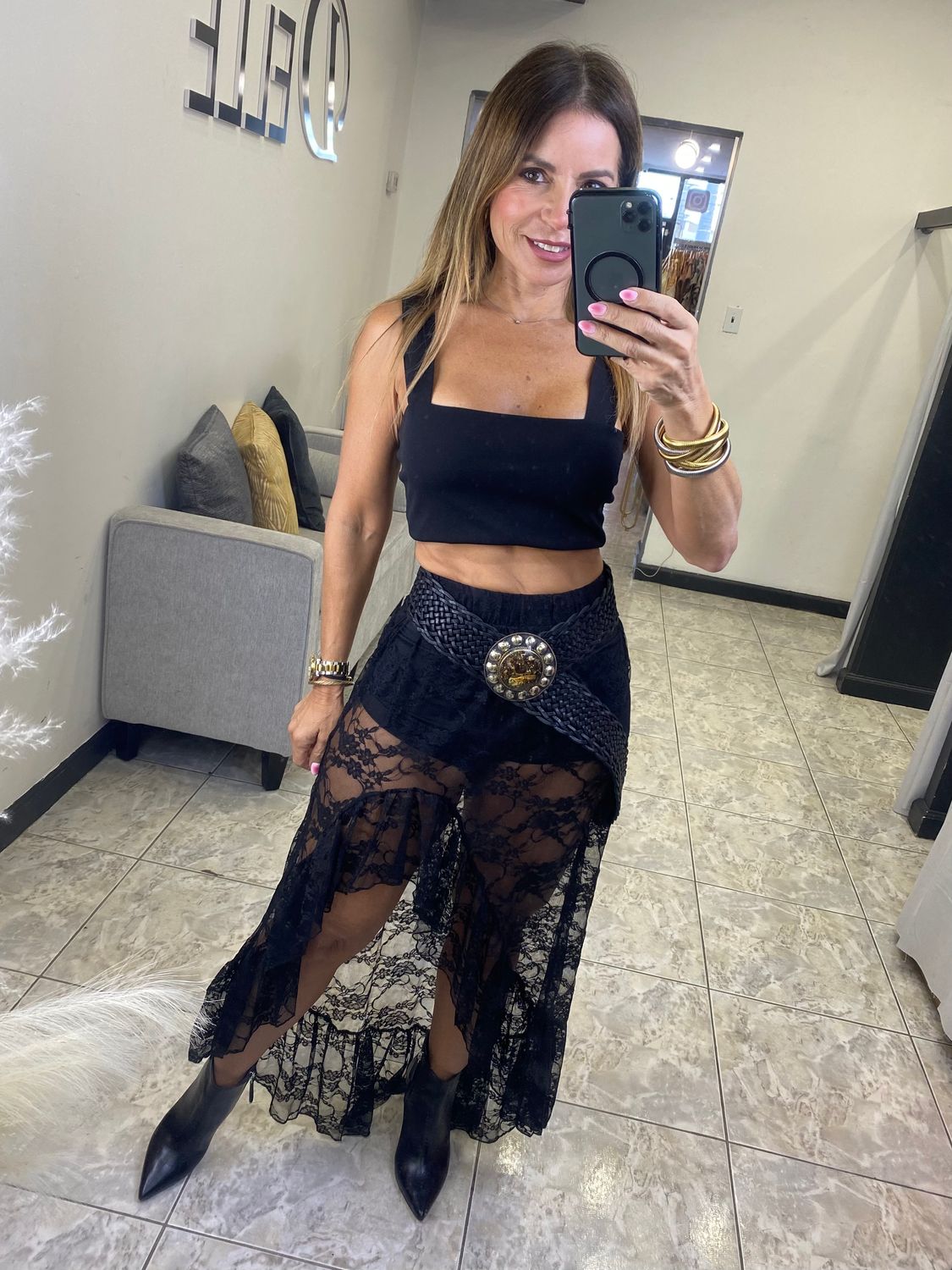 Black Or White Lace Skirt
