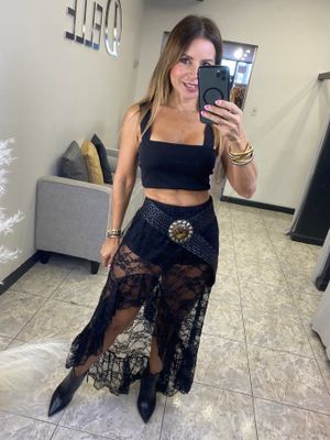 Black Or White Lace Skirt