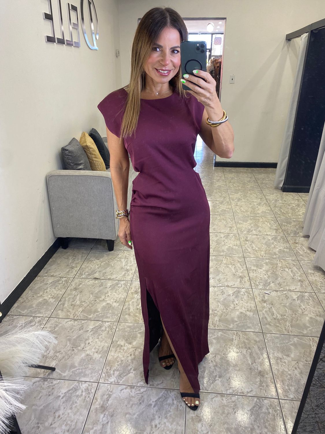 Burgundy Or Black Long Dress