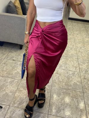 Fuchsia Or Royal B Midi Skirt
