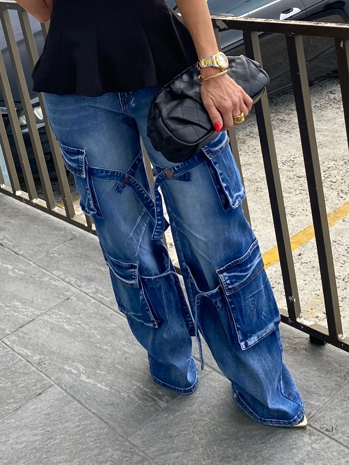 Denim Blue Multi Pockets Jeans
