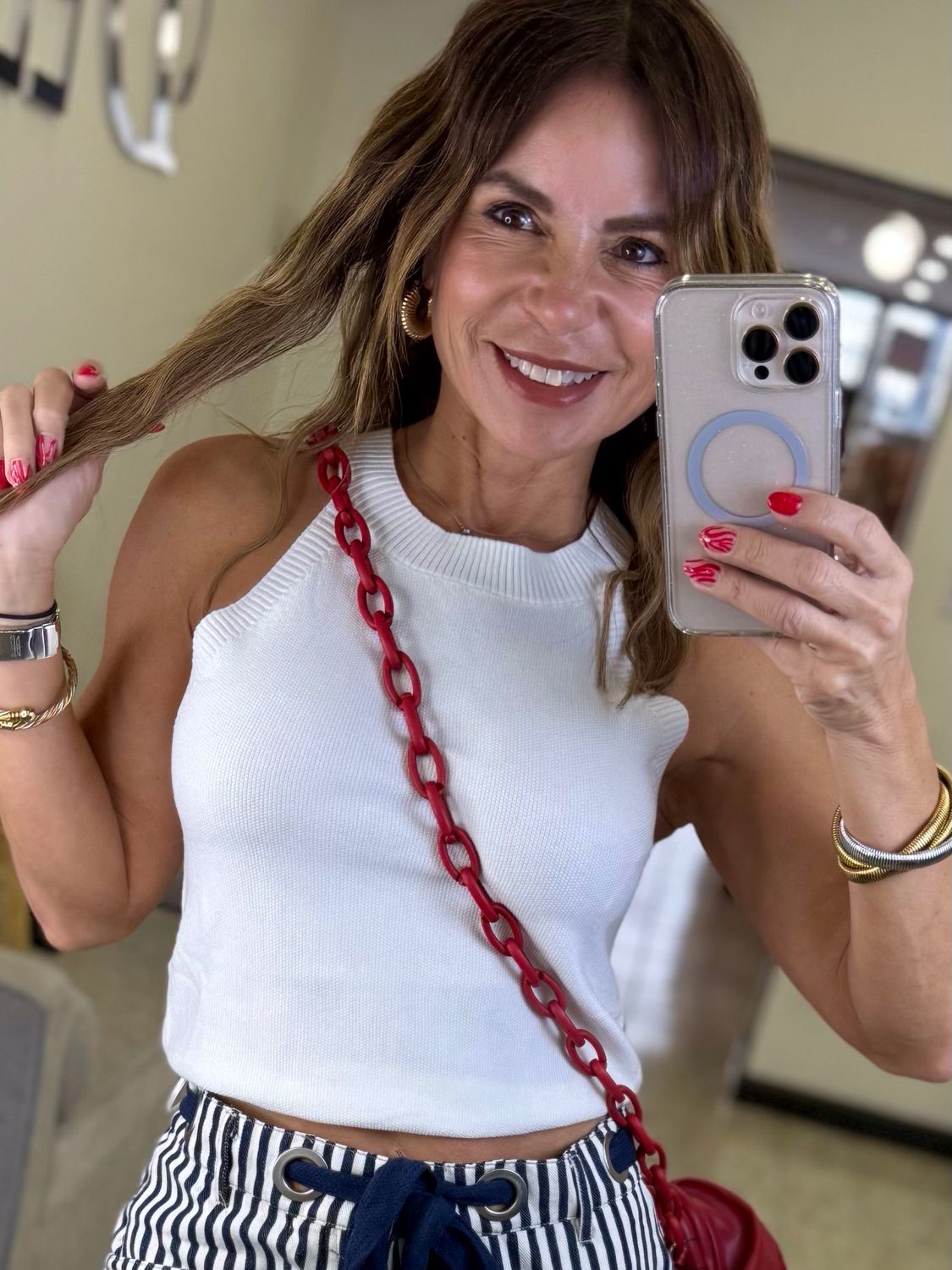 Off White Knit Top