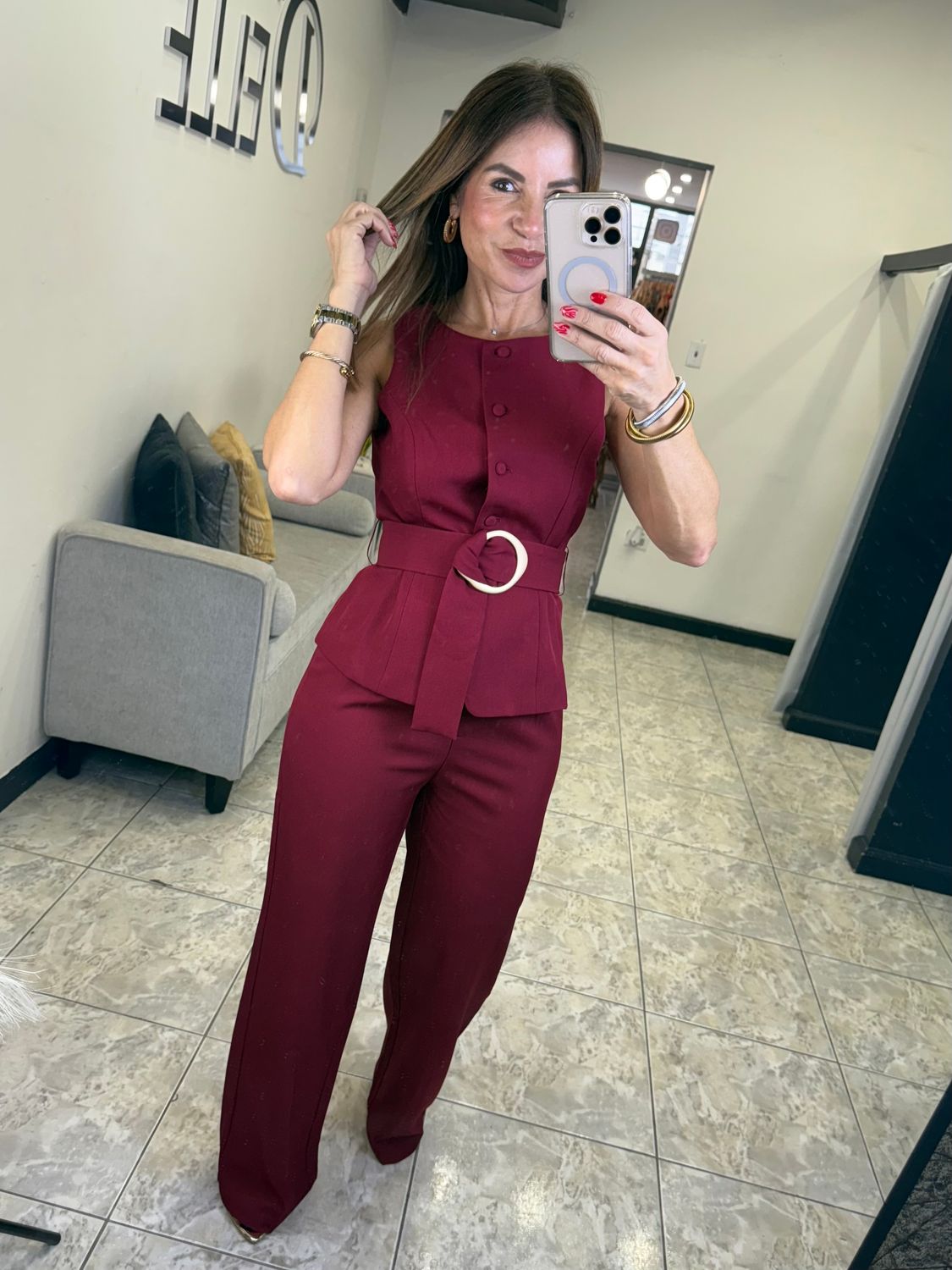 Cherry Red Business Casual Set