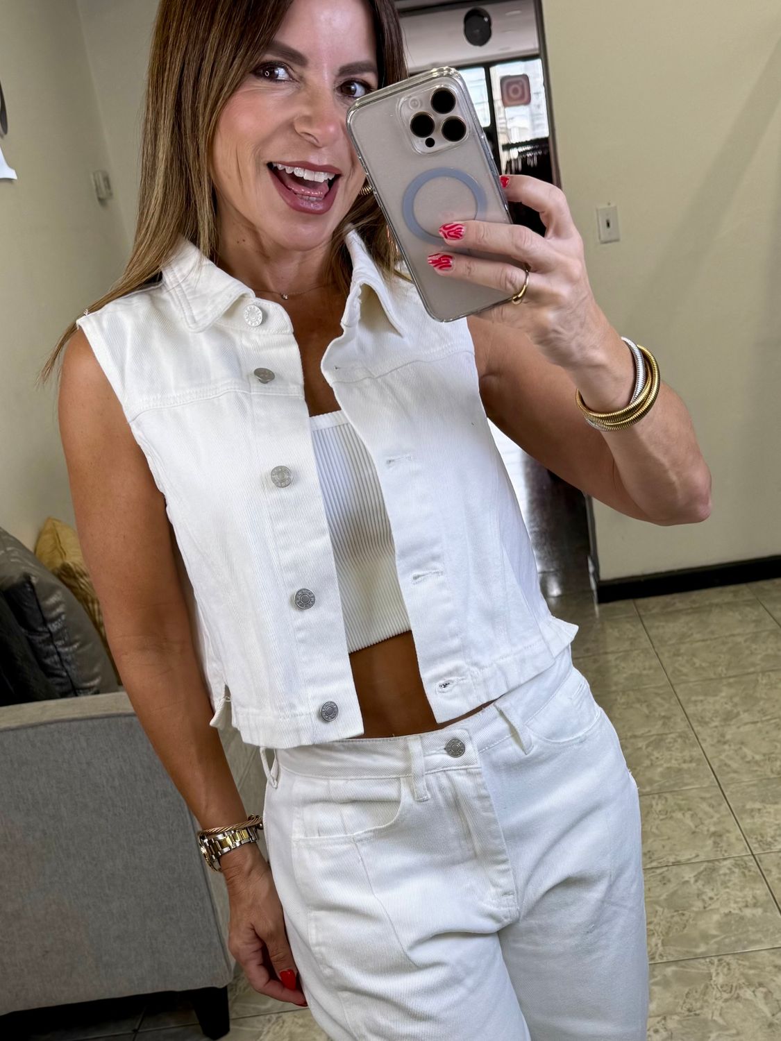 Off White Denim Vest