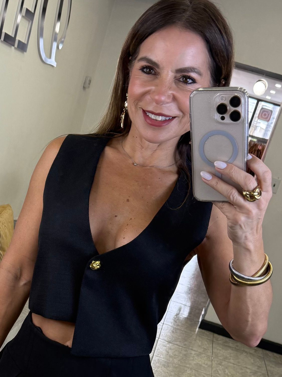 Black Vest Top