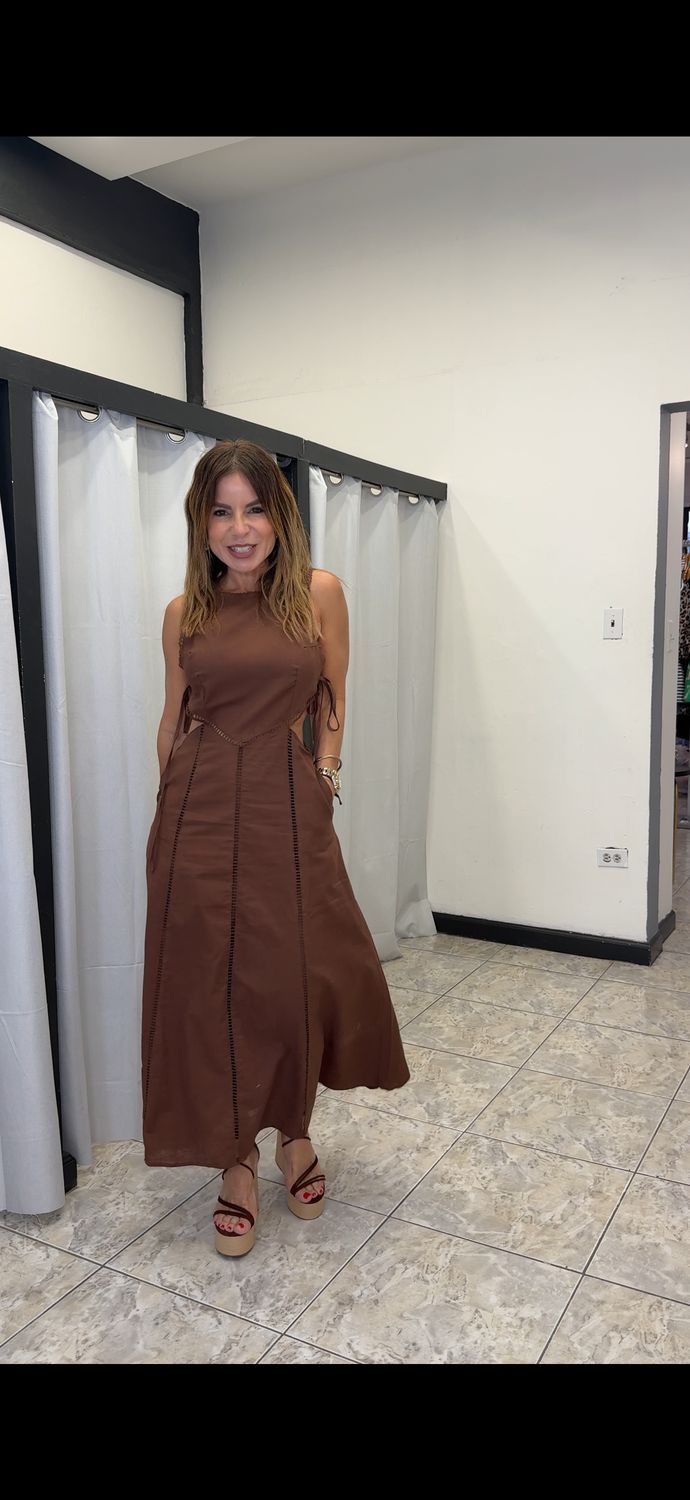 Mocha Side Cutout Dress
