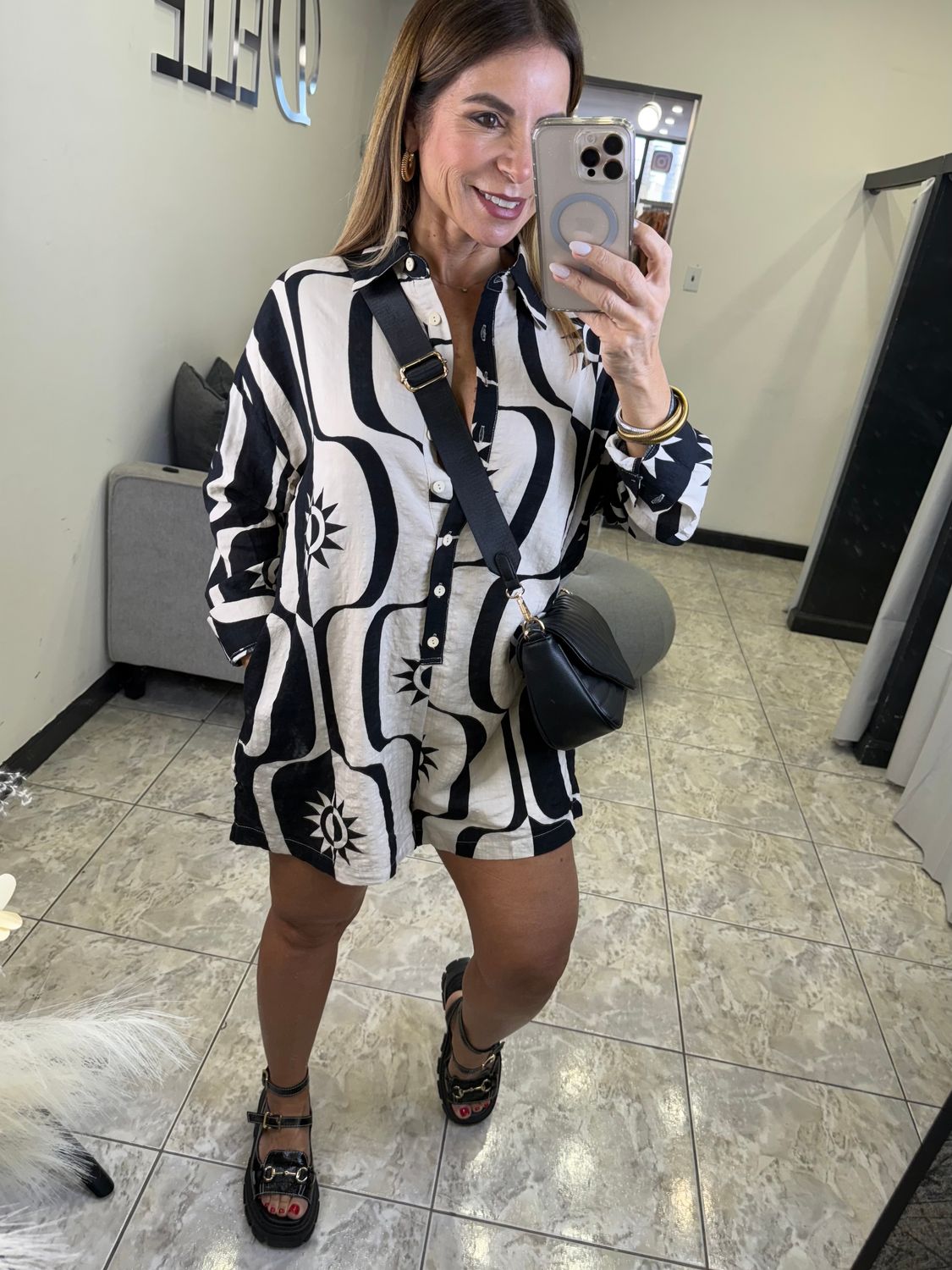 Black/ Taupe Romper