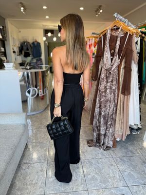 Black Halter Button Down Belted Jumpsuit 