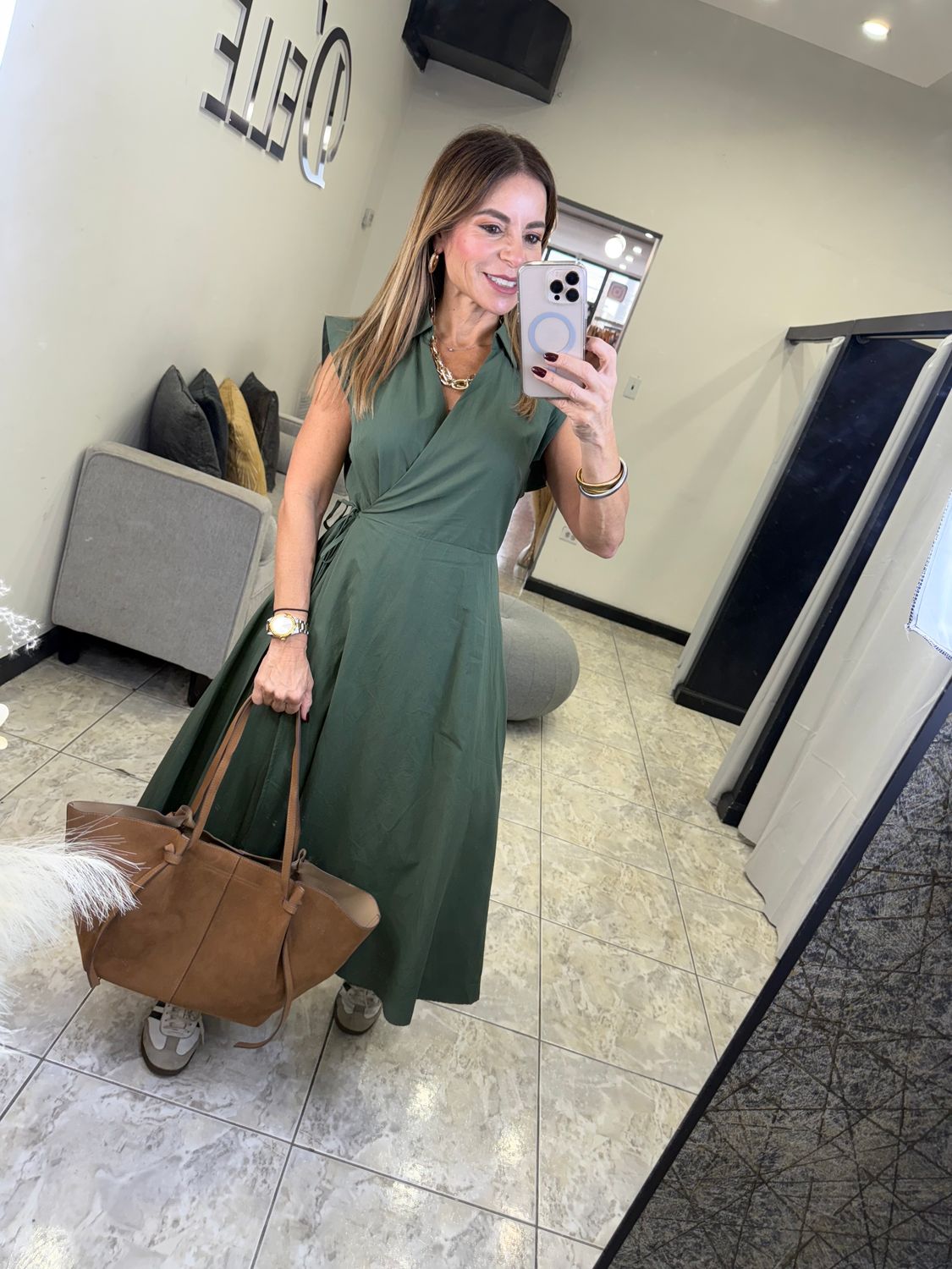 PRE-ORDER Olive Green Or Black Midi Dress