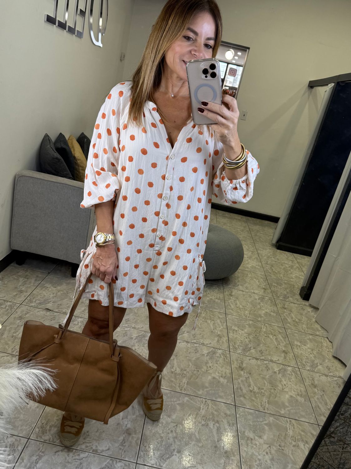 Orange Polka Dots Romper