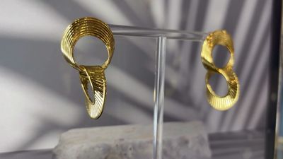Hoop Cross Earrings Gold