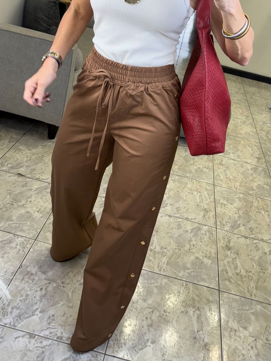 Brown Or Khaki Sport Long Pants